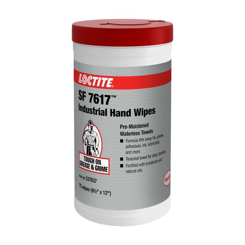 Lingettes industrielles pour les mains Loctite SF 7617, prémouillées, 75 lingettes (24 x 30,5 cm)