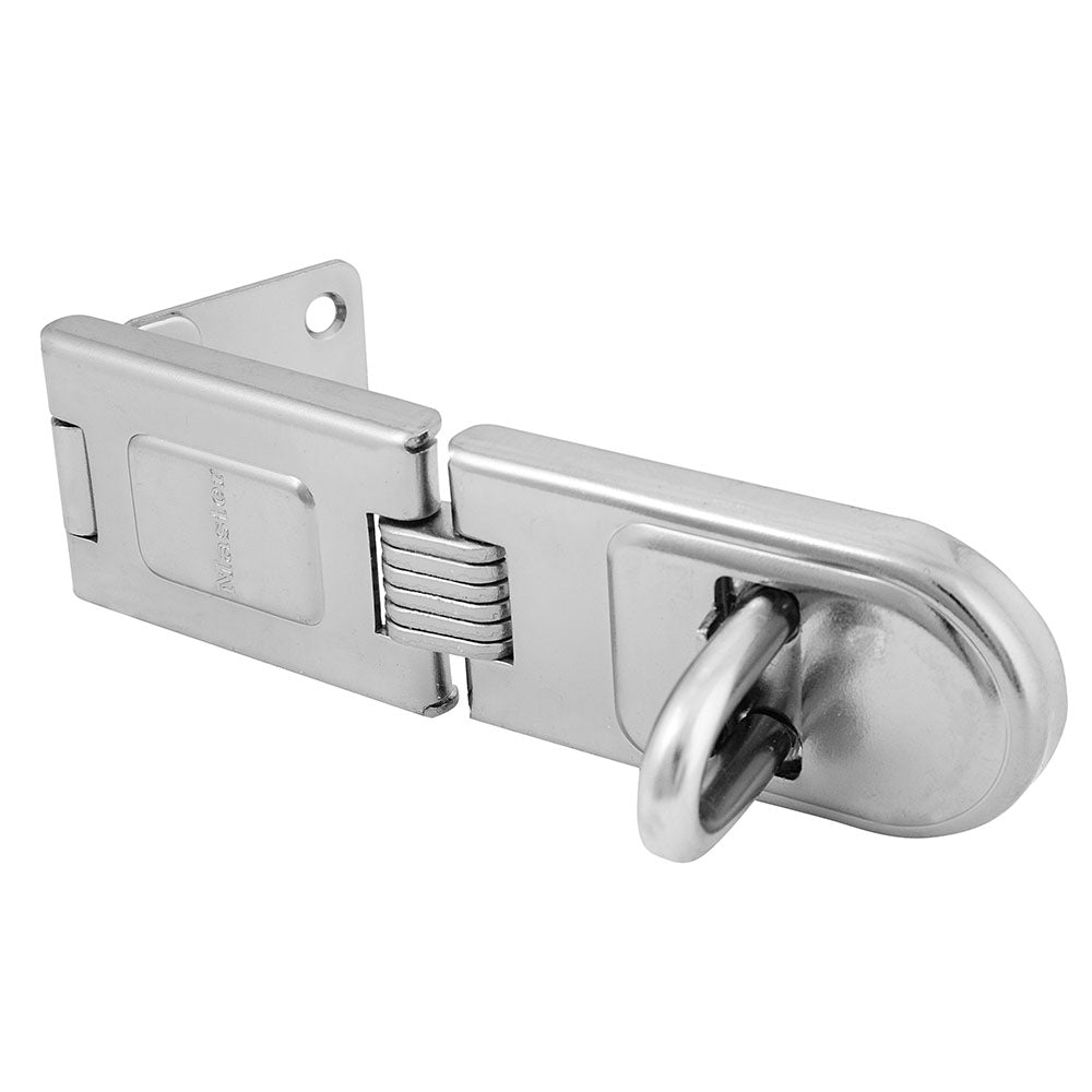 Moraillon à charnière simple Master Lock 720DPF, 159 mm (6-1/4 po), acier trempé zingué, pour anse de cadenas jusqu’à 11 mm (7/16 po)