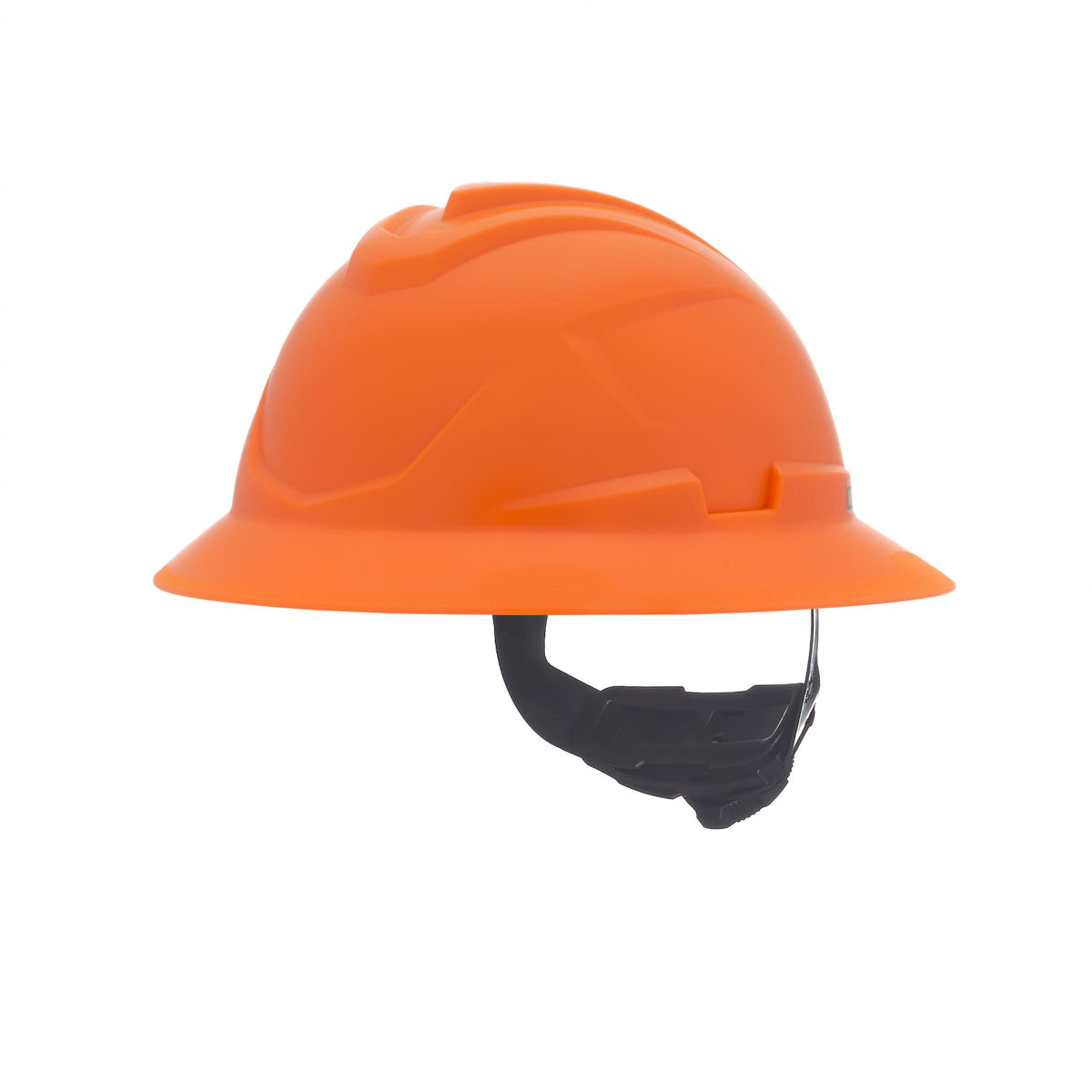 Casque de chantier à large bord non ventilé MSA 10215842, Orange haute visibilité