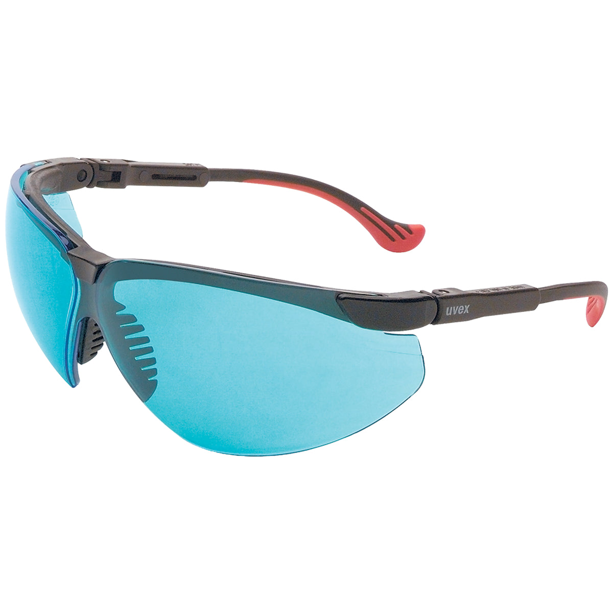 Lunettes de sécurité Uvex S3312HS semi-cerclées à lentille enveloppante prolongée, lentille bleue, monture noire