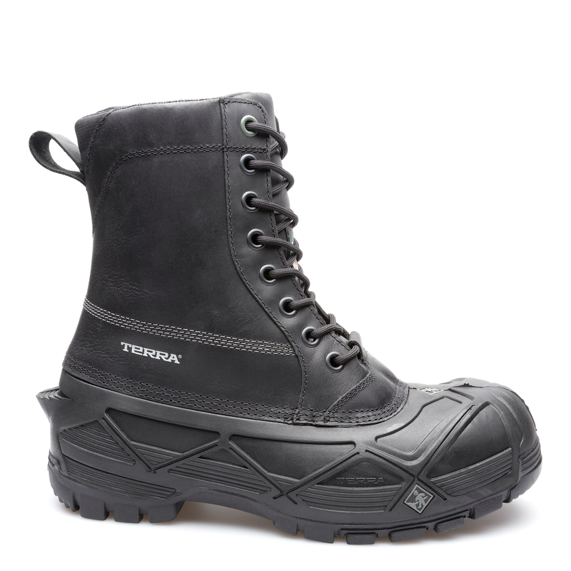 Botte de travail d’hiver isolée en cuir Terra 4NQU, embout et plaque composites, noire