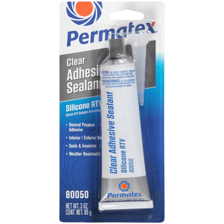 Scellant adhésif silicone RTV transparent Permatex, tube de 80 mL (réf. 59103)
