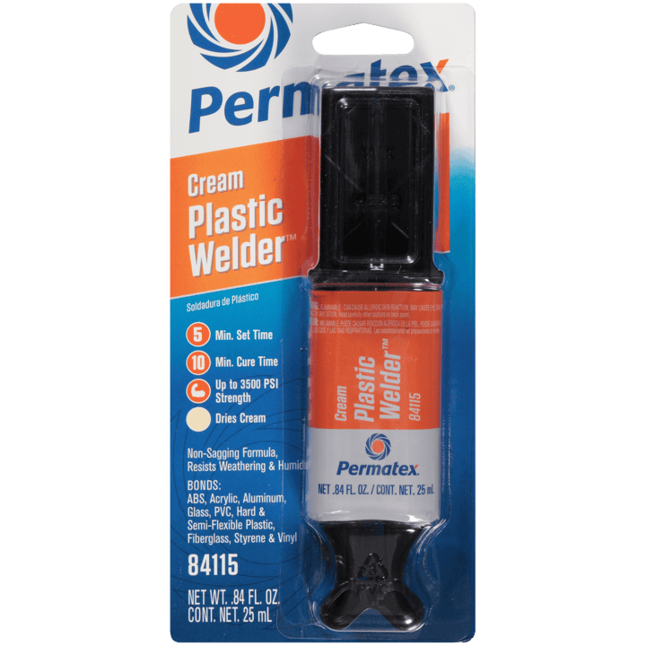 Permatex Plastic Welder, crème, adhésif structural bicomposant 1:1, double seringue de 25 mL (84125)