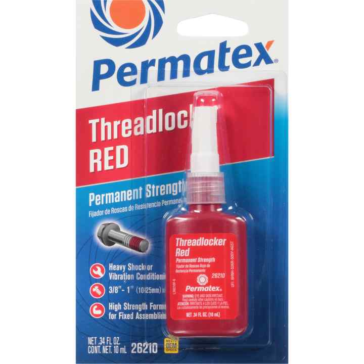 Frein-filet résistance permanente rouge Permatex, tube de 10 mL (0,34 oz liq.)