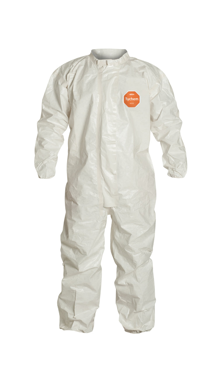 Combinaison DuPont SL125TWH blanche avec col, poignets et chevilles élastiques, coutures recouvertes de ruban