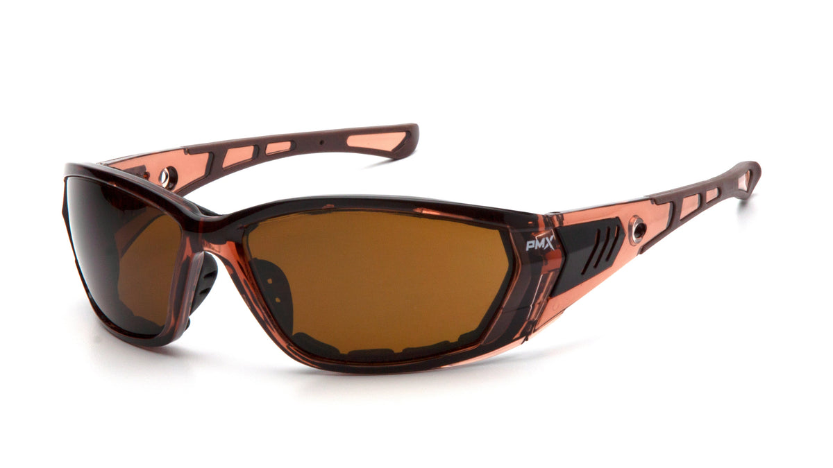 Lunettes de sécurité à mousse Pyramex STB10815DT, verre café antibuée, monture brun translucide