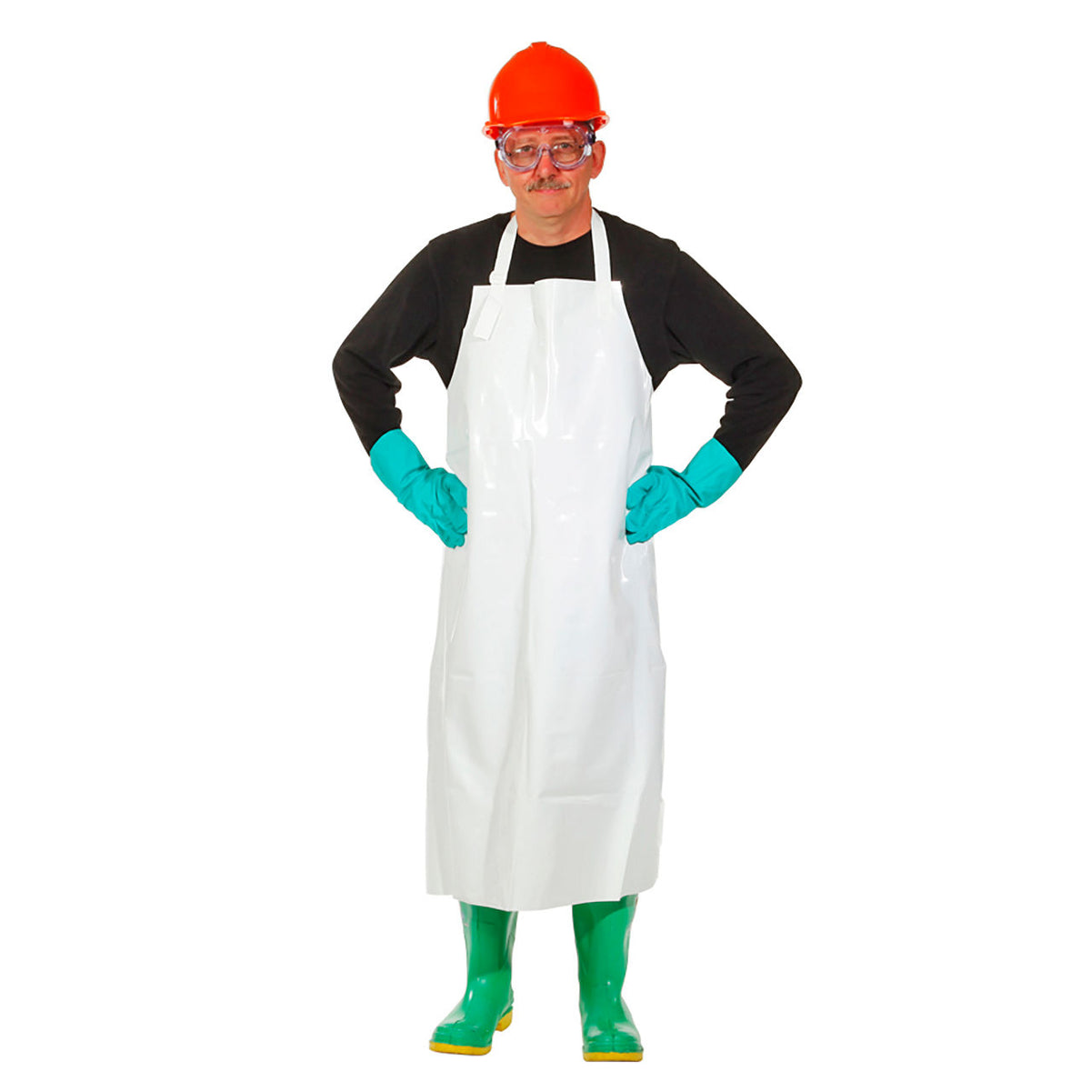 Tablier à attaches dorsales SpillTech A-APRON-WH, blanc, 35 x 45 po