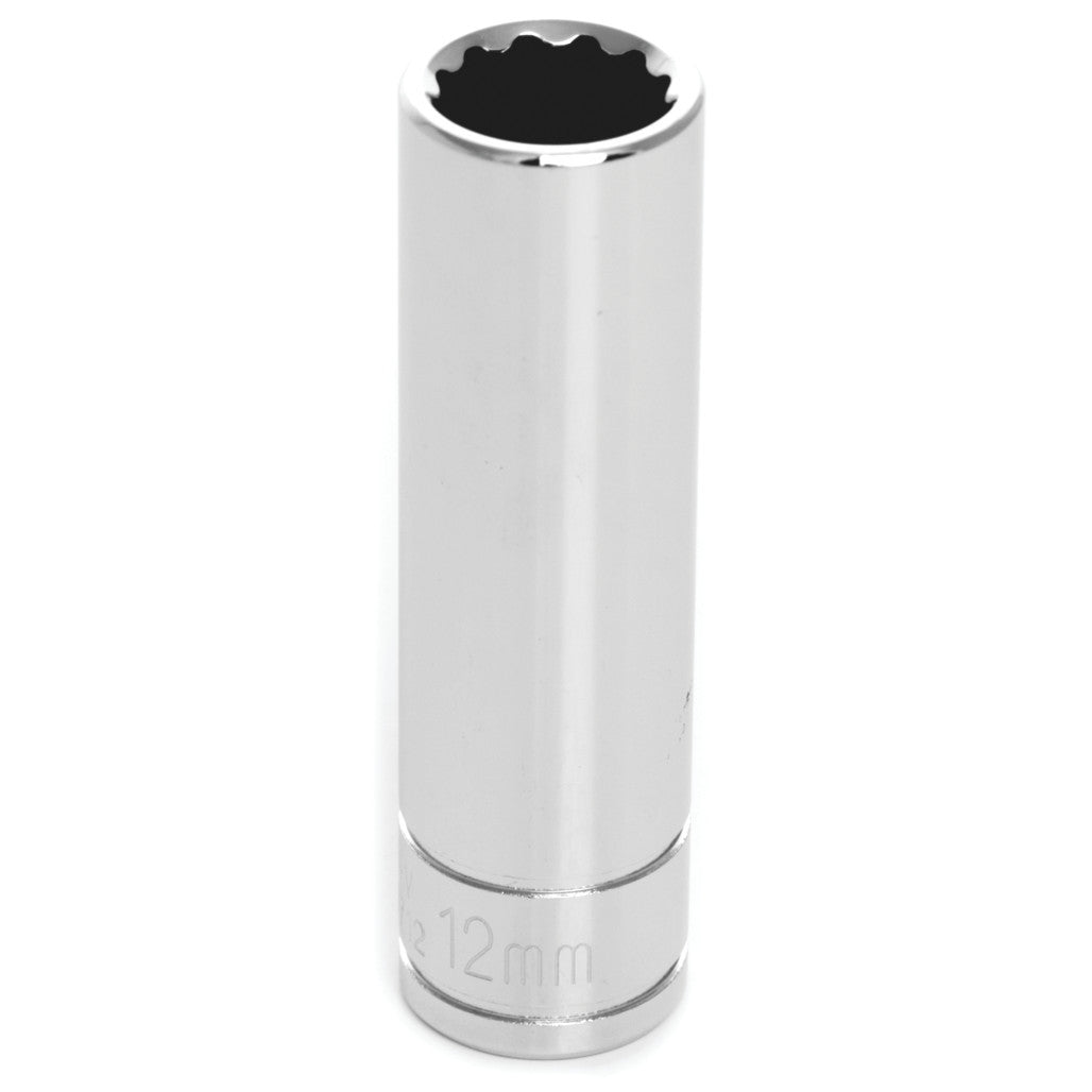 Douille longue métrique Performance Tool W38712, carré 3/8 po, 12 mm, 12 pans