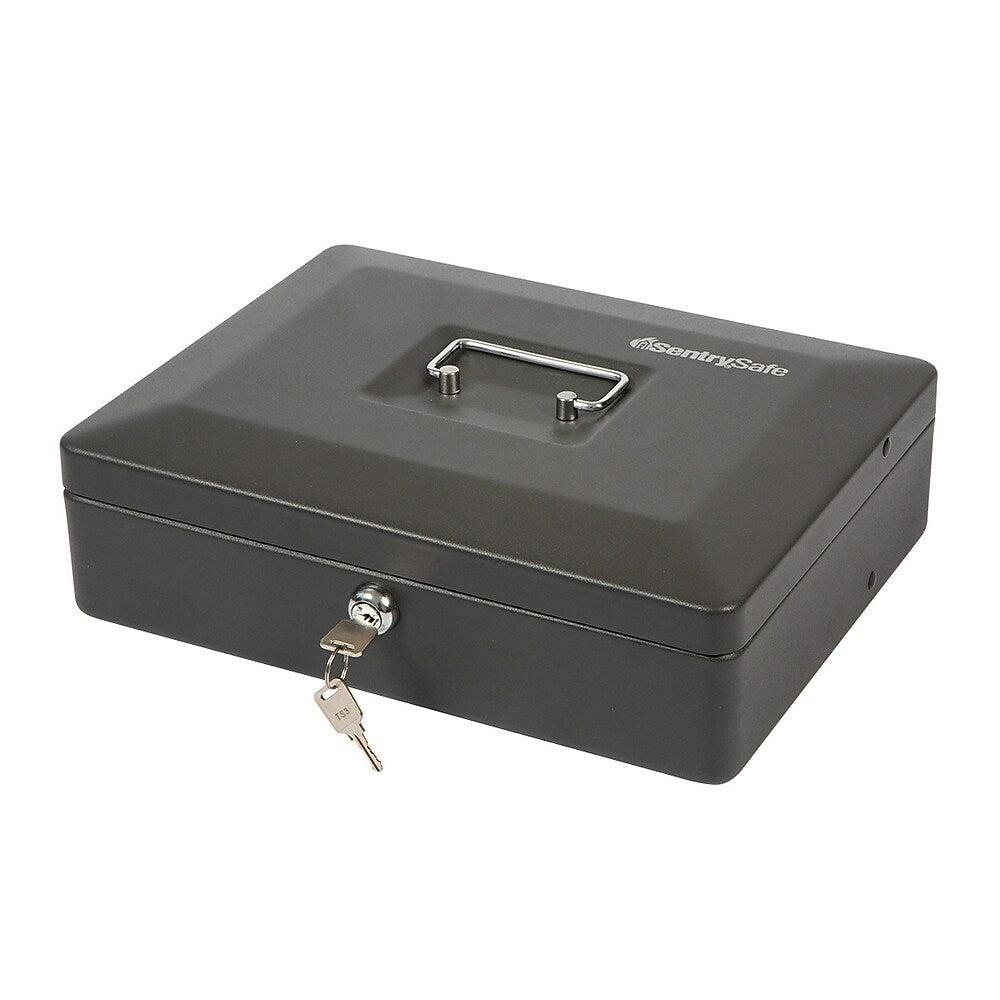 Caisse à monnaie SentrySafe CB-12, moyenne, serrure à clé, acier noir