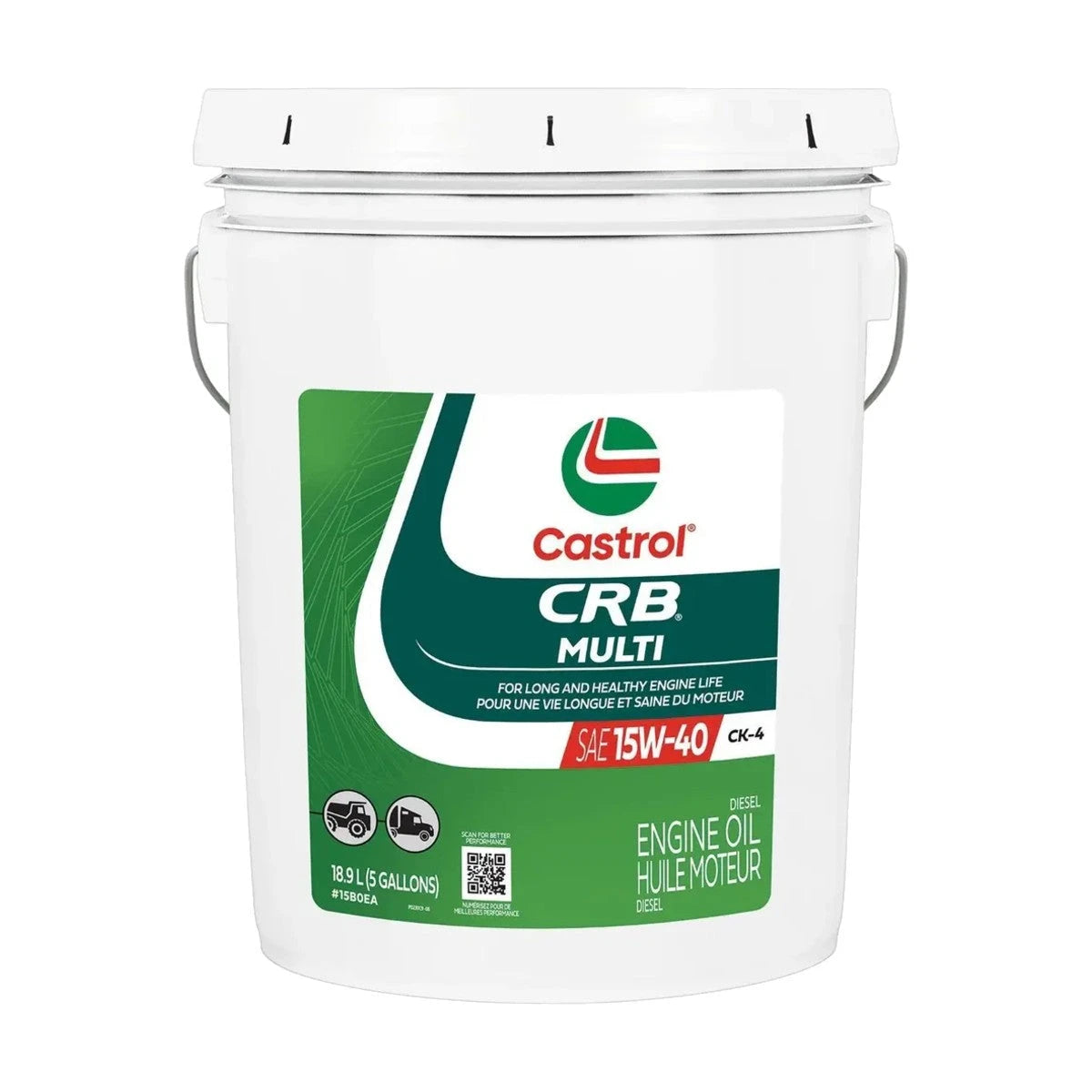 Huile moteur diesel CRB-Multi CK-4 15W40 – Réf. 15B0EA – Bidon 18.93 L – Castrol