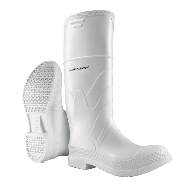 Botte blanche en PVC Dunlop 81012, embout en acier