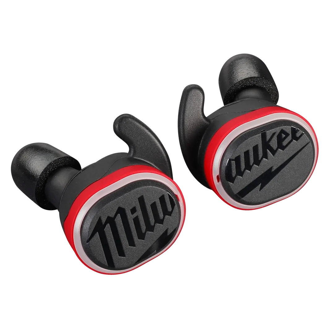 Écouteurs Bluetooth USB Milwaukee 2191-21 avec étui de recharge, noir et rouge