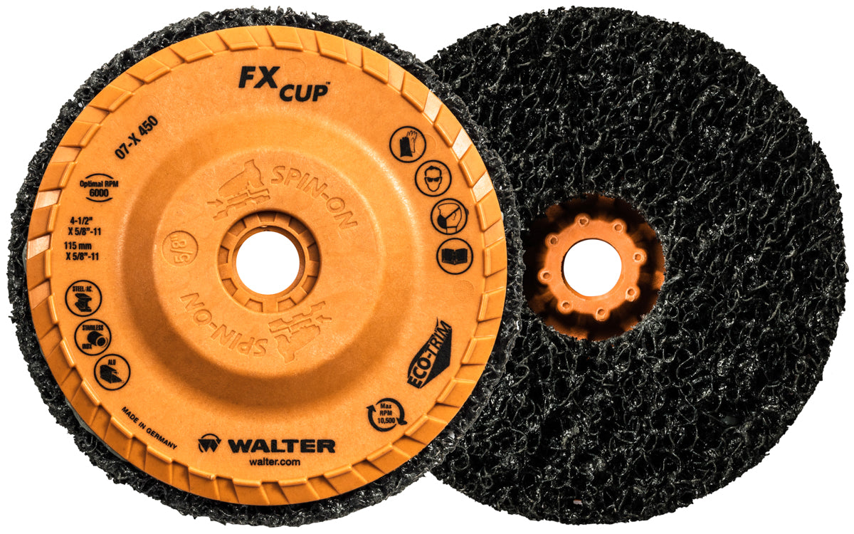 Meule boisseau Walter 07-X450, 4-1/2 x 3/4 po, filetage 5/8-11, grossier