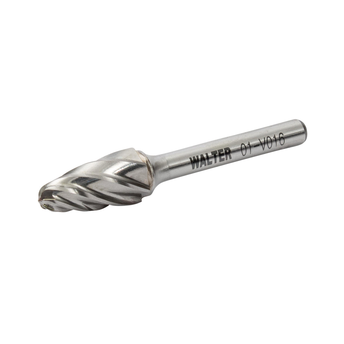 Fraise rotative en carbure Walter 01V016 SF-5, arbre à bout rond, taille non ferreux, queue 1/4 po