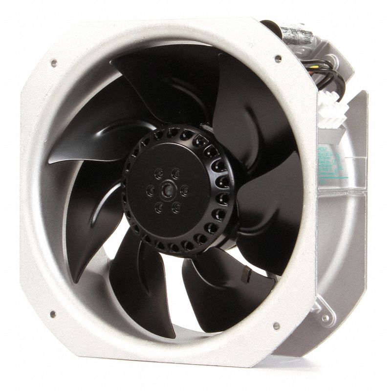 Ventilateur axial carré ebm-papst W2E200-HK38-01, 230 V c.a., 50/60 Hz, 606 pi³/min, IP44, aluminium coulé, bornes