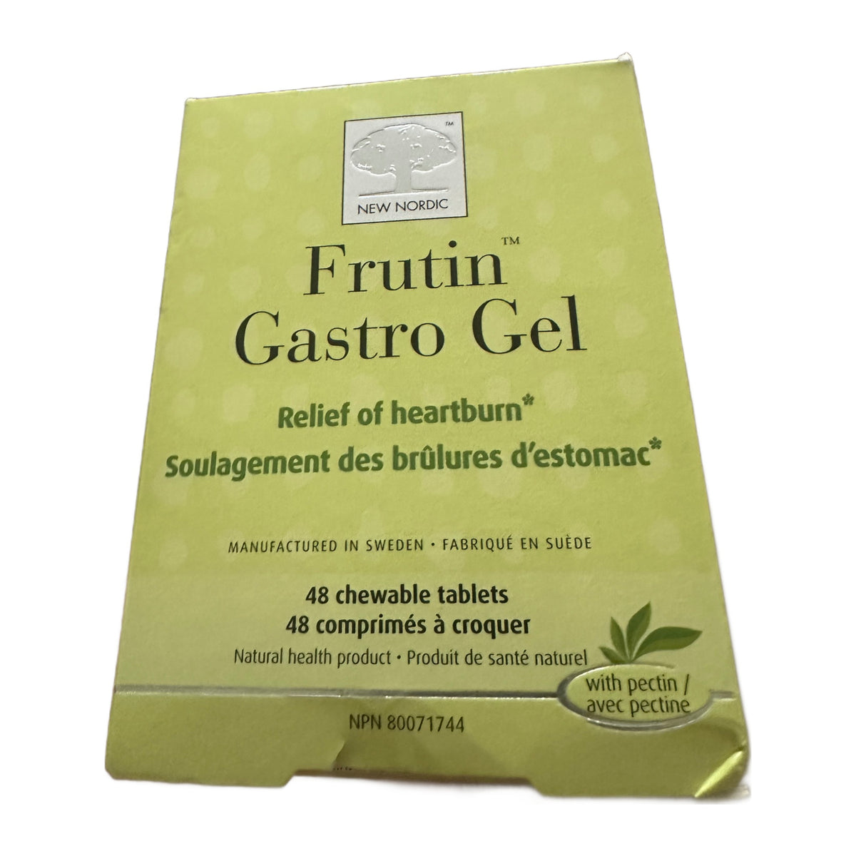 Boîte de Frutin Gastro Gel sur fond blanc