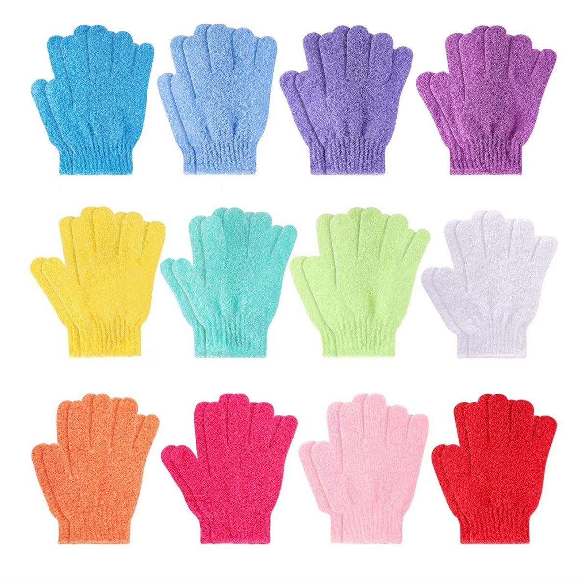 Gants exfoliants pour le corps, plusieurs couleurs