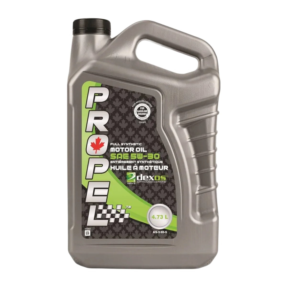 Bidon d'huile moteur Propel 5W-30 synthétique 4,73 L sur fond blanc