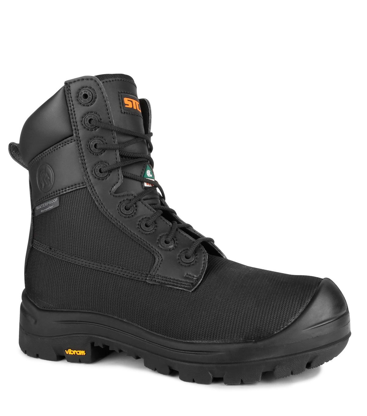 Botte de travail STC S21994, 8 po, végane, embout et plaque composites, noire