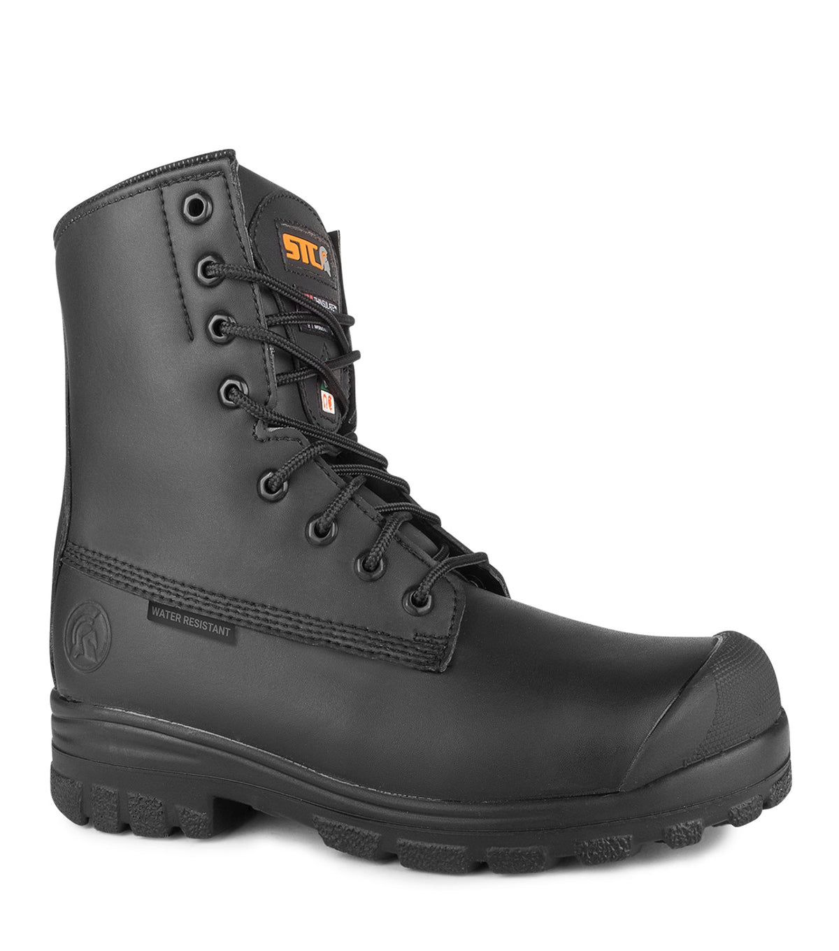 Botte de travail STC S21986, 8 po, microfibre végane, embout acier, isolée, noire