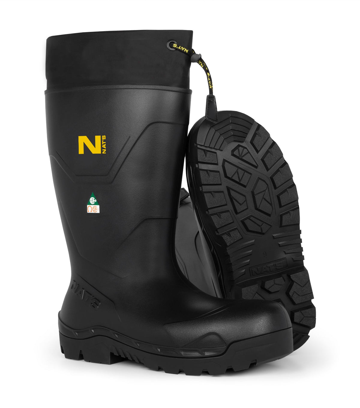 Botte de travail isolée en EVA Nat's NT1301, 16,5 po, embout et plaque composites, noire