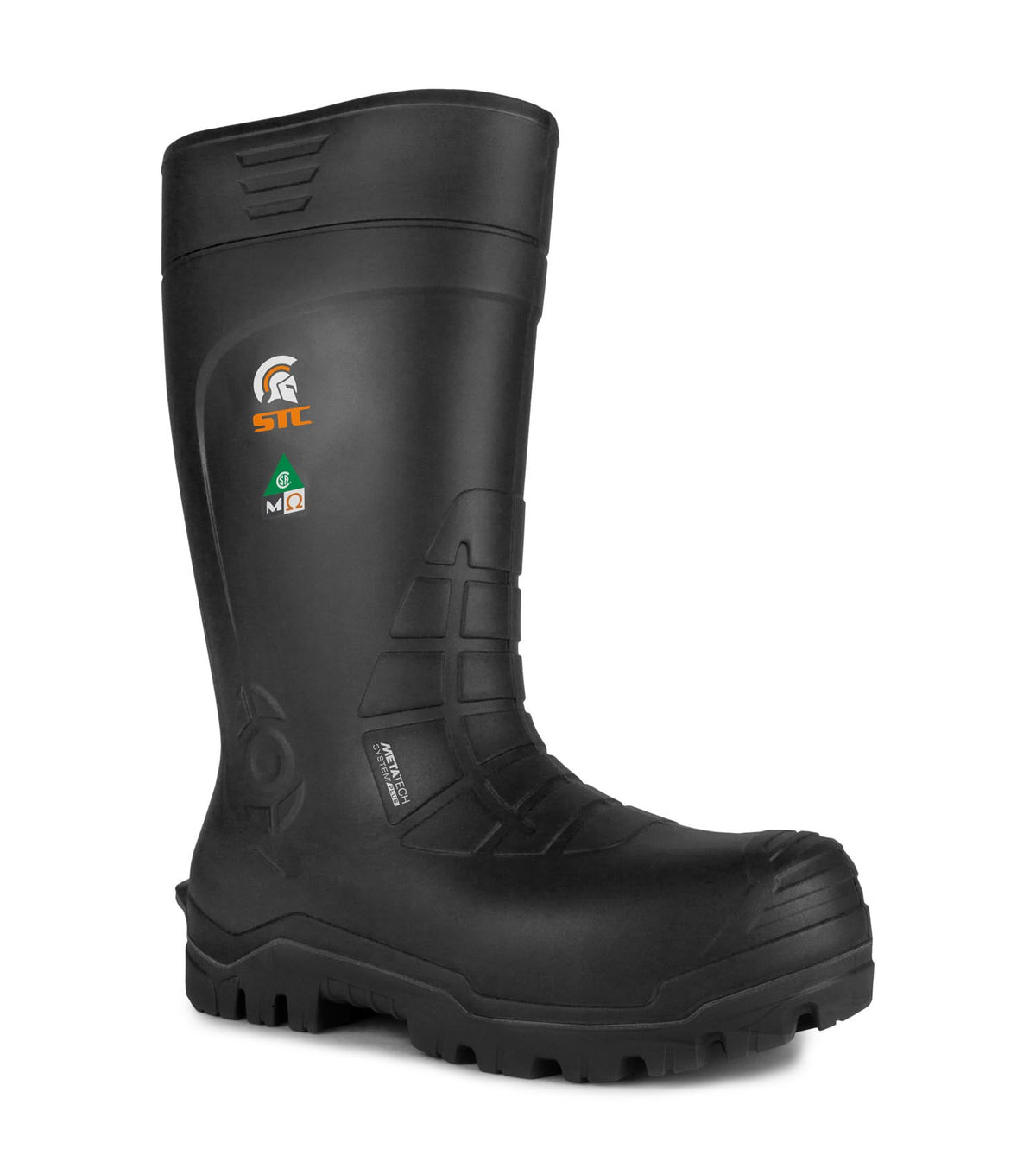 Botte en PU STC S41540-11, 15 po, embout composite, protège-métatarse, chaussette isolante, noire