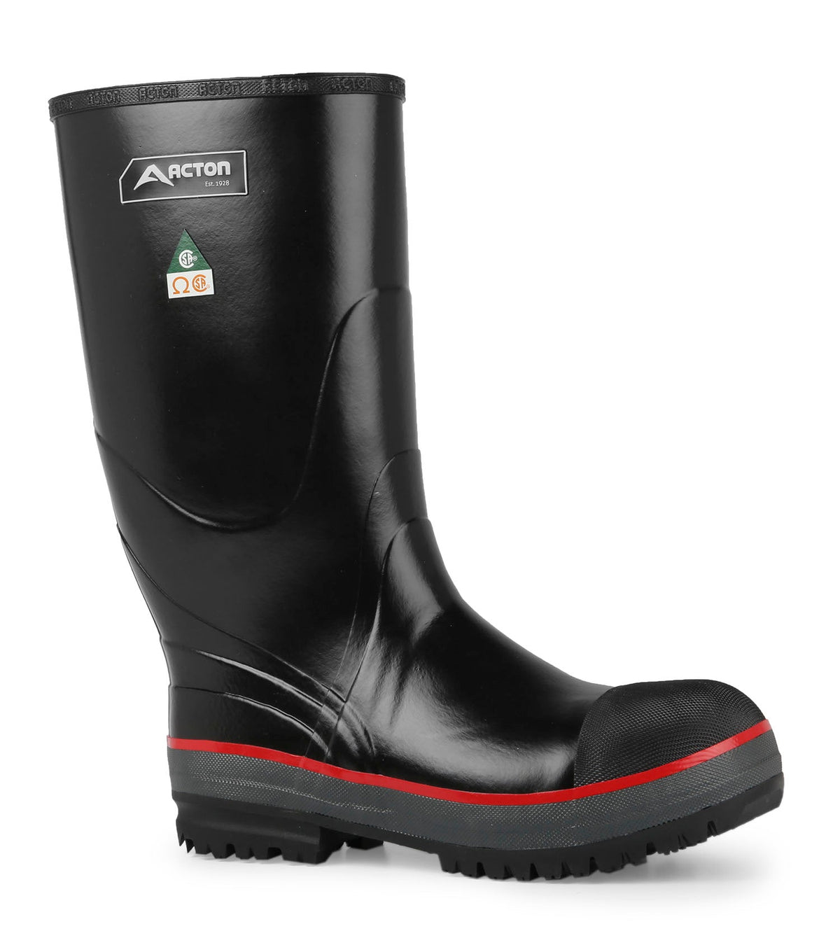 Botte de travail en caoutchouc naturel Acton A4135B-11, 15 po, embout en acier, doublure en néoprène