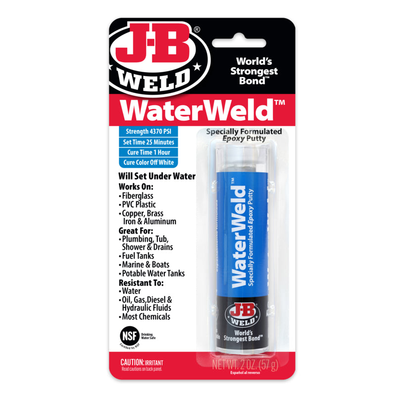 Bâtonnet de pâte époxyde J-B Weld WaterWeld, durcit sous l'eau, 57 g (2 oz)