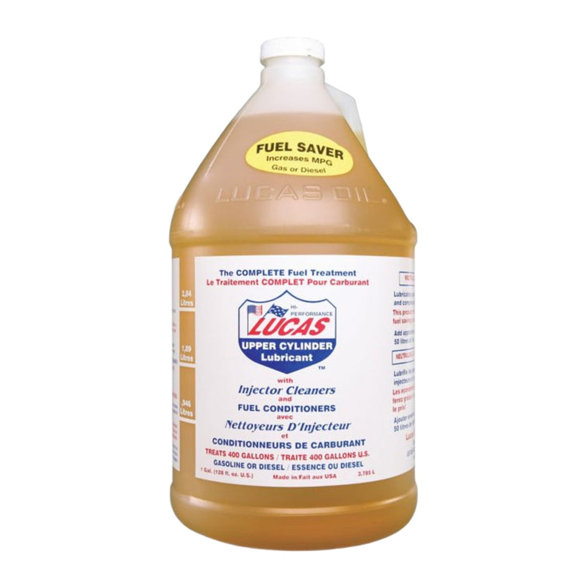 Bidon de nettoyant injecteurs Lucas Oil sur fond blanc