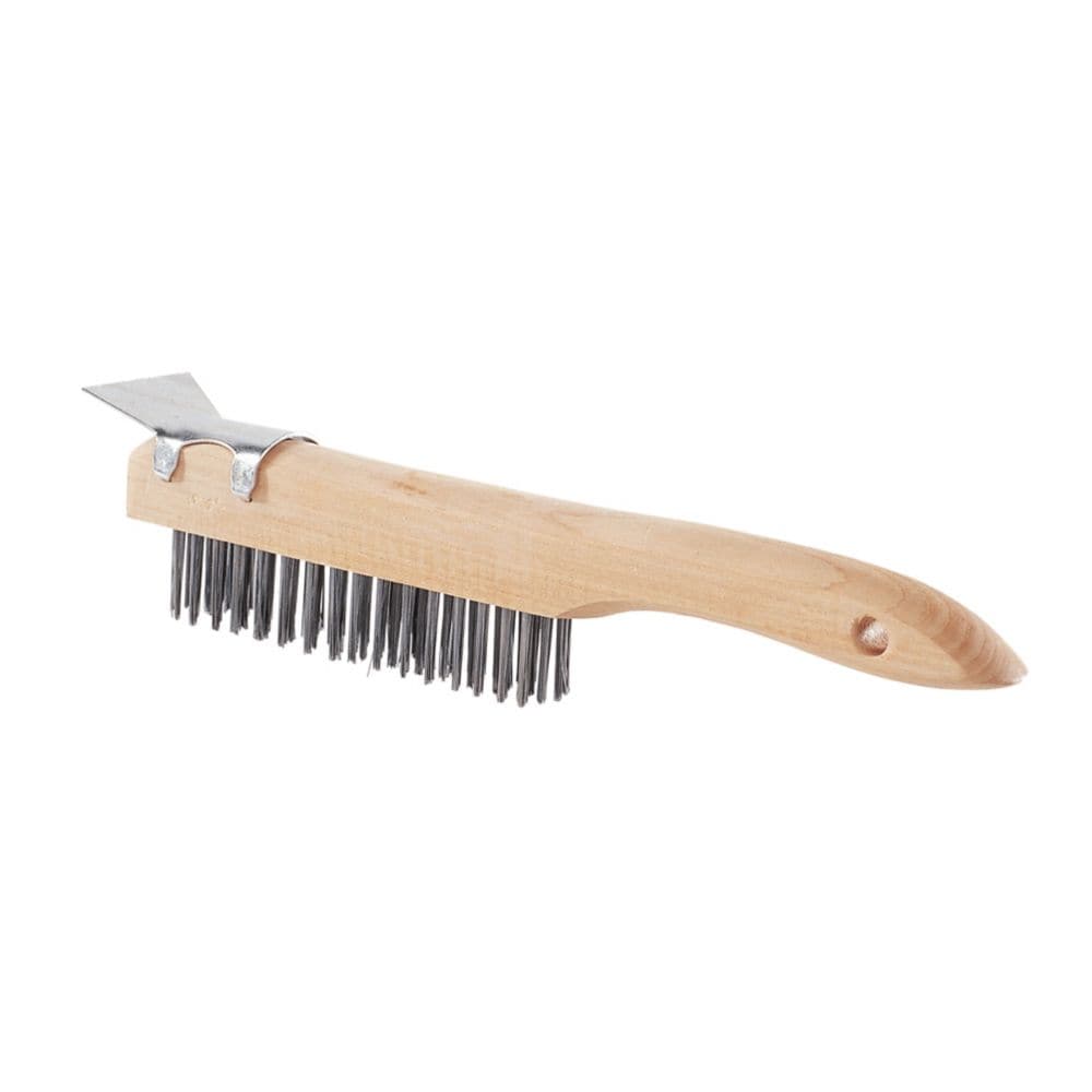 Brosse métallique A. Richard 03291, manche en bois, 4 x 11 rangées