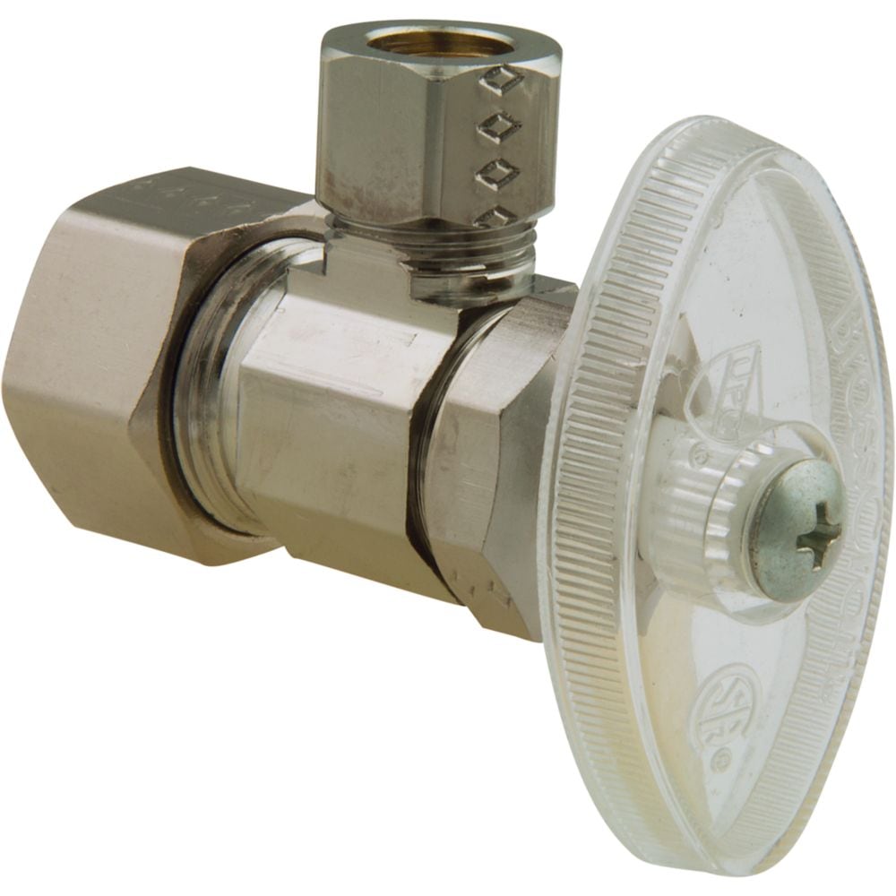 Robinet d’arrêt d’angle BrassCraft CR19X CPEF15WX, compression 1/2 po nominal x compression 3/8 po D.E., multi-tours