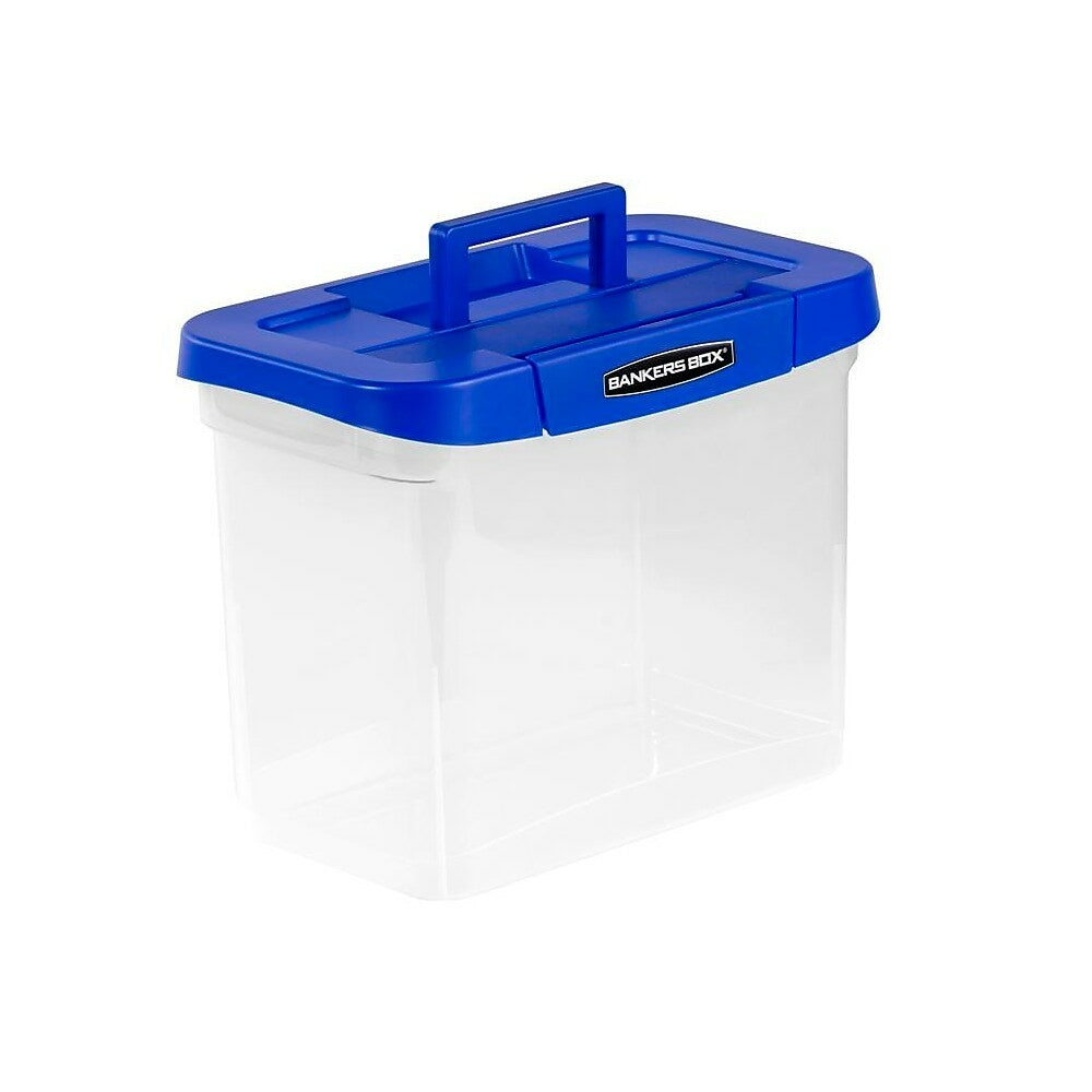 Boîte de classement portative Bankers Box en plastique transparent, format lettre, 14 L