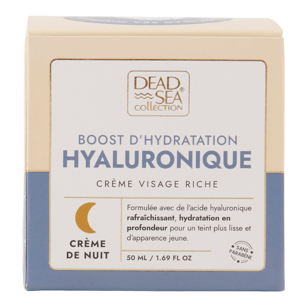 Crème de nuit visage à l'acide hyaluronique Dead Sea Collection – 50 ml