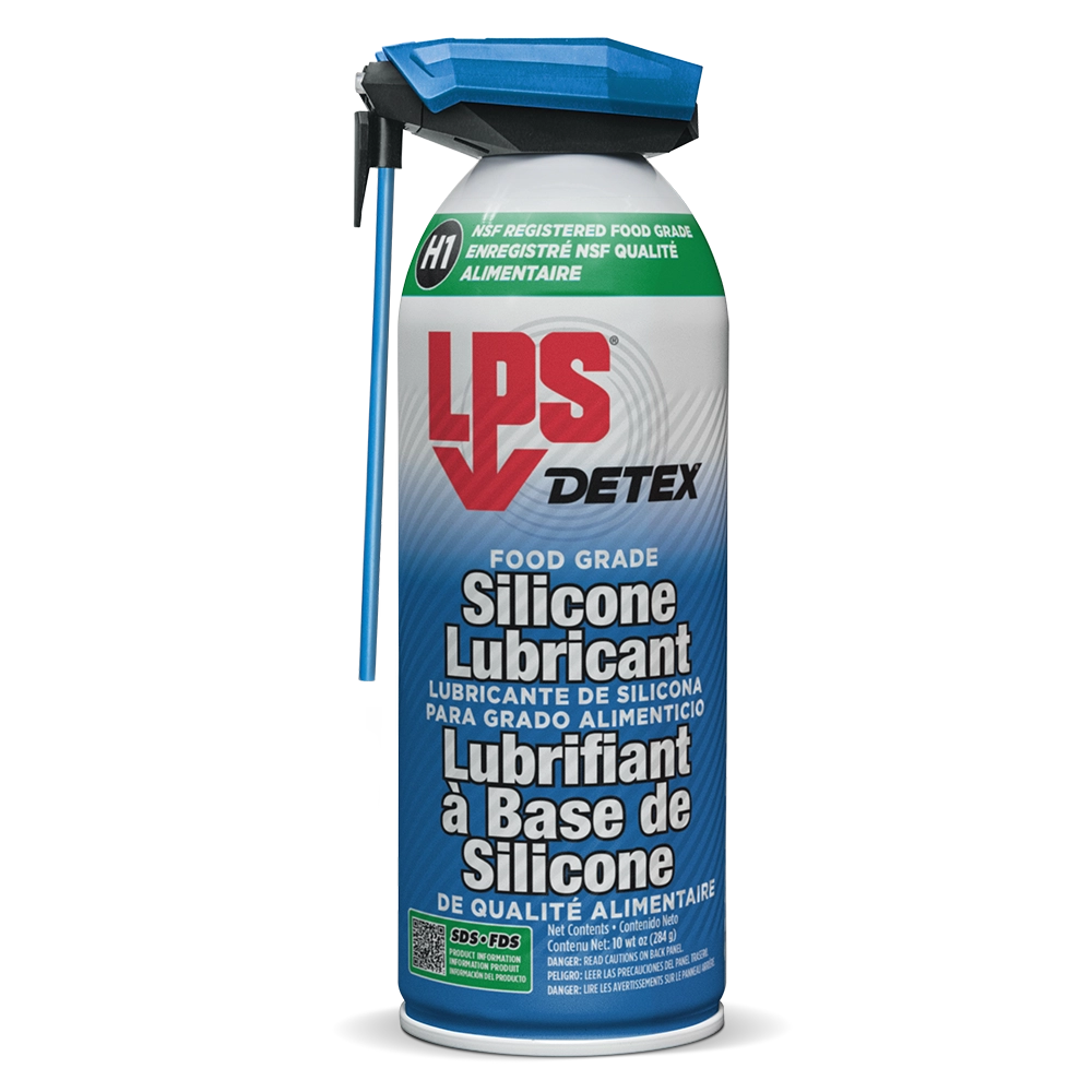 Lubrifiant au silicone de qualité alimentaire LPS DETEX, NSF H1, aérosol de 284 g (10 oz poids)