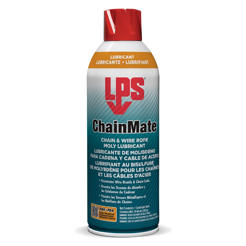Lubrifiant au molybdène LPS ChainMate pour chaînes et câbles d'acier, aérosol de 312 g (11 oz poids)