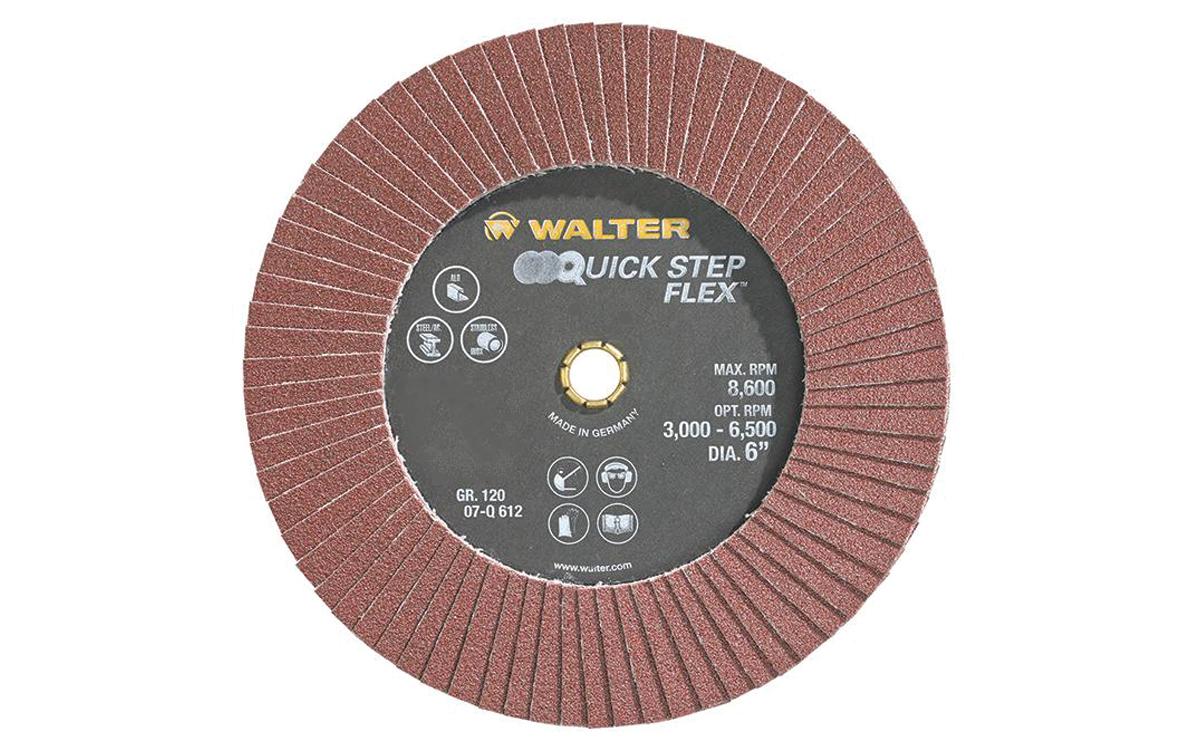 Disque à lamelles Walter 07-Q612, 6 po, grain 120 (fin), zircone-alumine