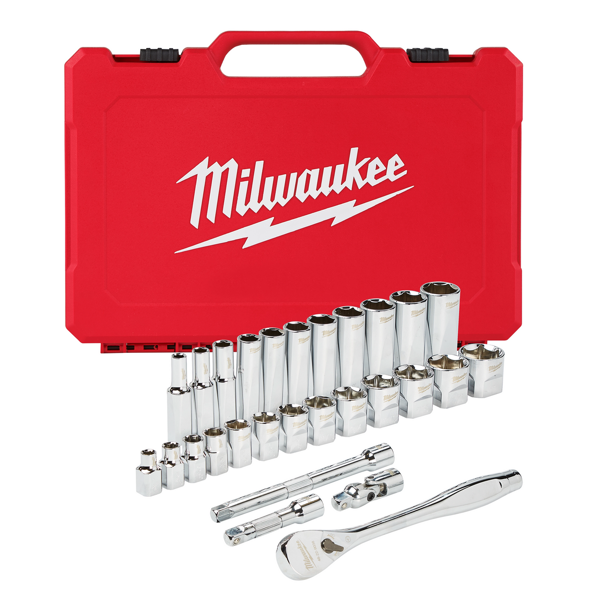 Jeu de cliquet et douilles en pouces Milwaukee 48-22-9408, 28 pièces, entraînement 3/8 po