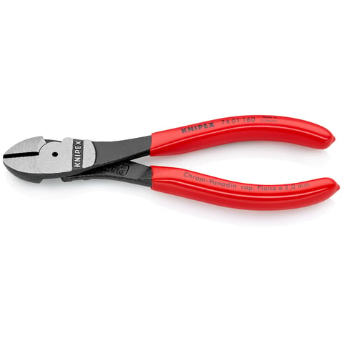 Pince coupante de côté à forte démultiplication Knipex 74 01 160, 160 mm