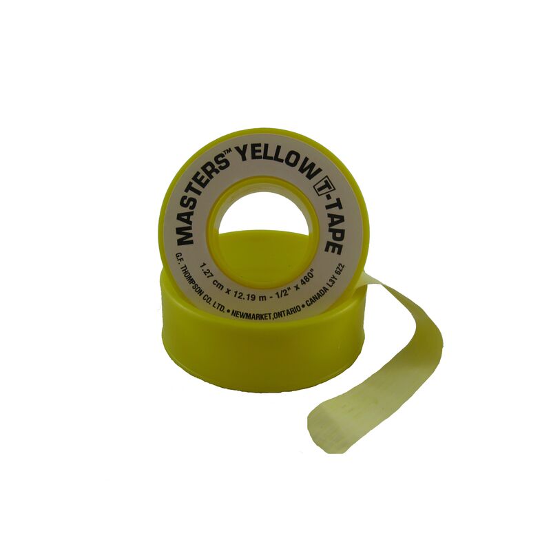 Ruban d’étanchéité jaune pour gaz Masters TYB480HD, rouleau de 13 mm x 12,2 m (1/2 po x 480 po)