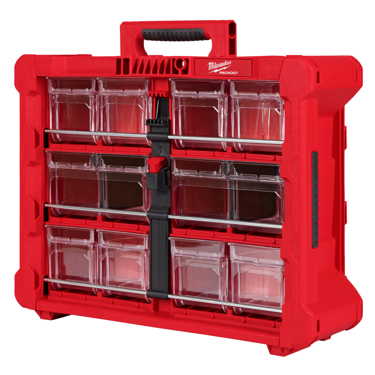 Organisateur à bacs basculants Milwaukee 48-22-8433 PACKOUT, 2 grands et 8 petits bacs