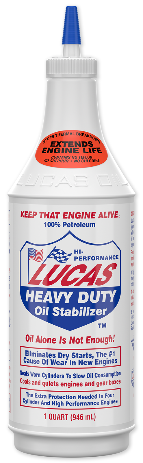 Stabilisant d'huile pour usage intensif Lucas Oil, supplément pétrolier, bouteille de 946 mL (1 pinte)