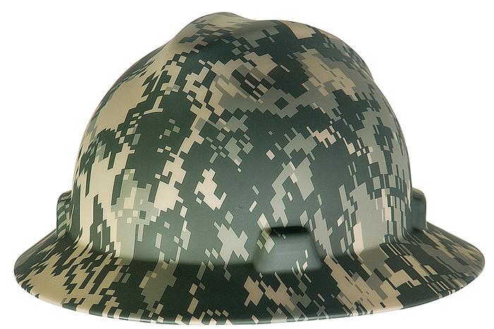 Casque de chantier à fentes MSA 10104254, bord complet, camouflage