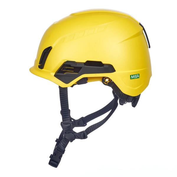 Casque de sécurité MSA 10242824, sans ventilation, jaune, classe E, suspension intégrale à cliquet