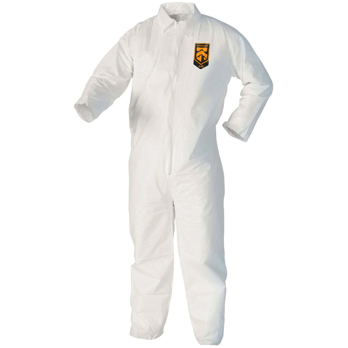 Combinaison jetable Kimberly-Clark A40 blanche, fermeture à glissière, dos élastique, sans capuchon
