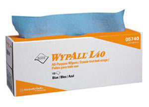 Essuie-tout extra absorbants WypAll PowerClean L40, bleus, boîte Pop-Up, caisse de 9 x 100 feuilles (05740)