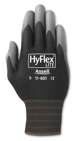 Gants en nylon enduits de polyuréthane sur la paume Ansell HyFlex 11-601, EN 388 3121A