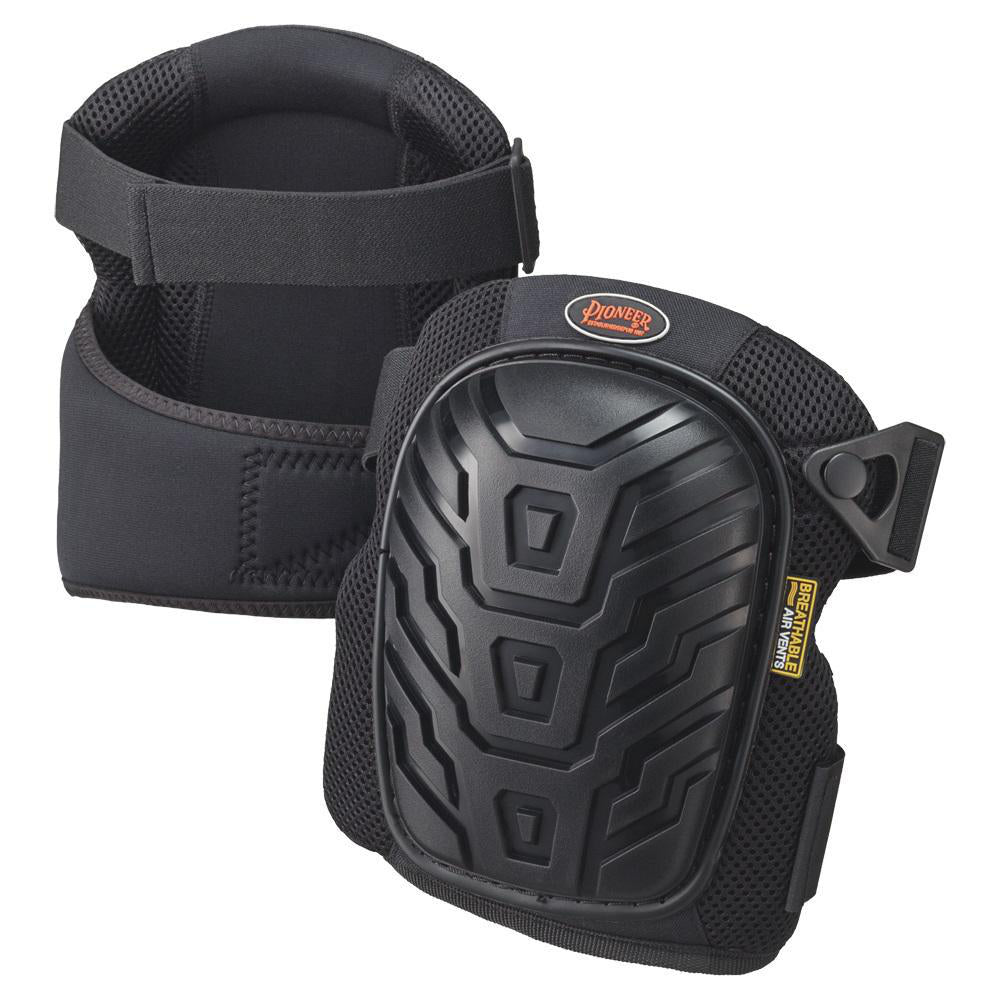 Genouillères ventilées en gel Pioneer 169, double sangle, coque rigide en PVC, réglables