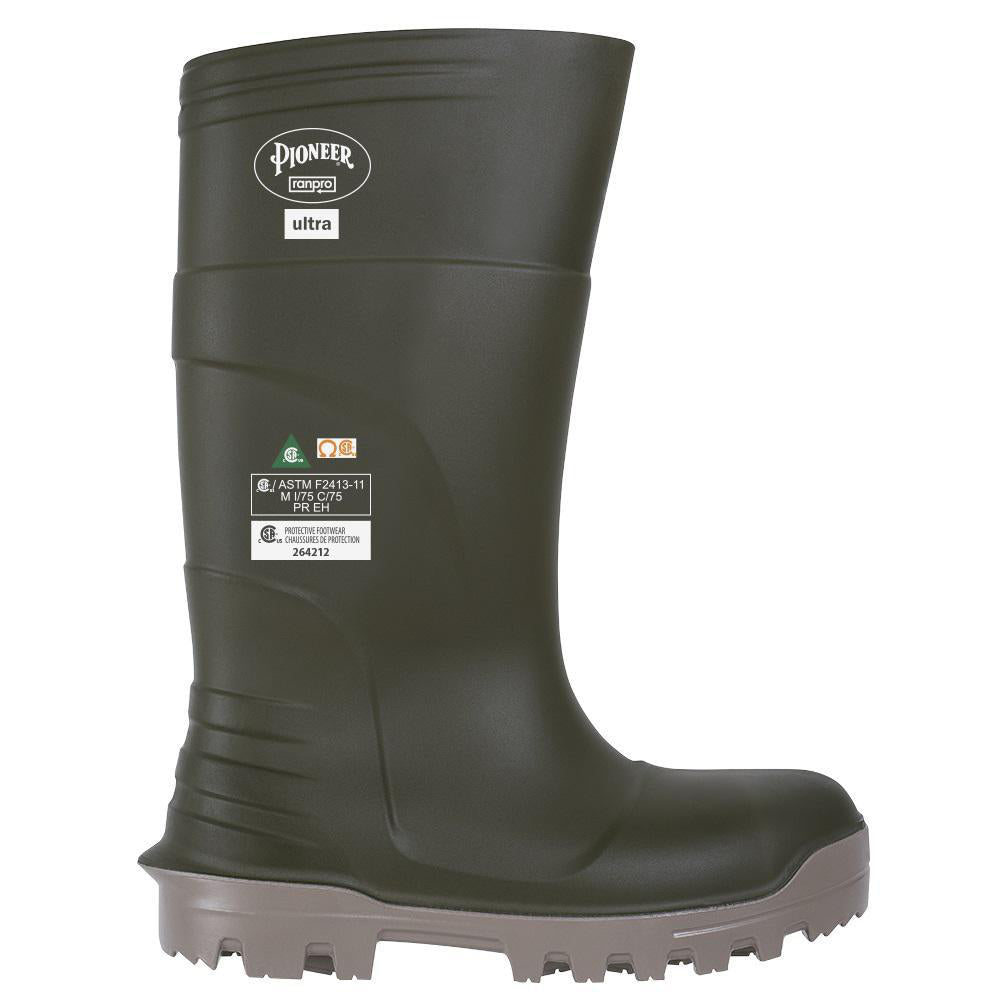 Botte en PU à enfiler Pioneer B105FUL.GR, embout composite, isolée, verte