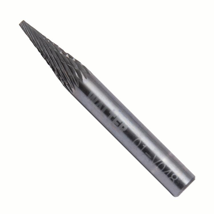 Fraise rotative en carbure Walter 01V048 SM-2, cône, taille double, queue 1/4 po