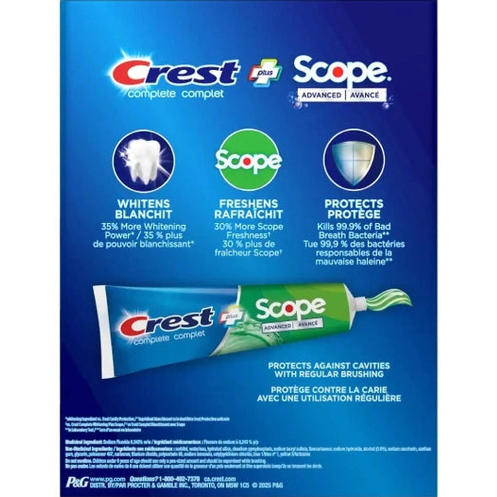 Crest Complete Plus Scope Advanced Active Foam - Toothpaste - 5 x 170ml Pack